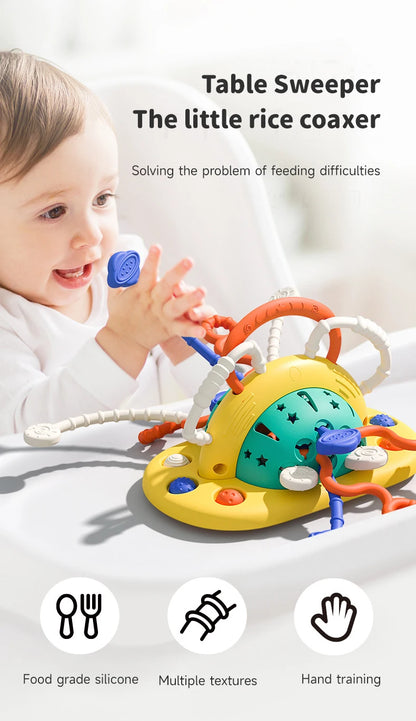 Montessori Baby Sensory Pull String Suction Toy for High Chair & Table