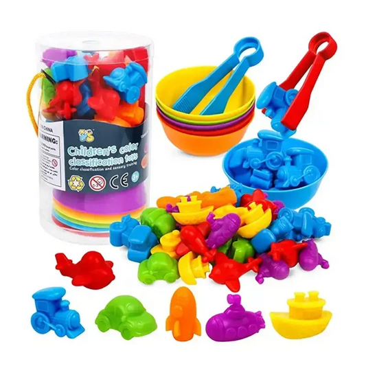 Animal Classification Toy Set with Tongs