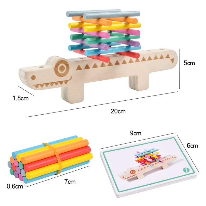 Montessori Wooden Toy Color Matching Games Puzzle Learning Set (Fine Motor + Math)