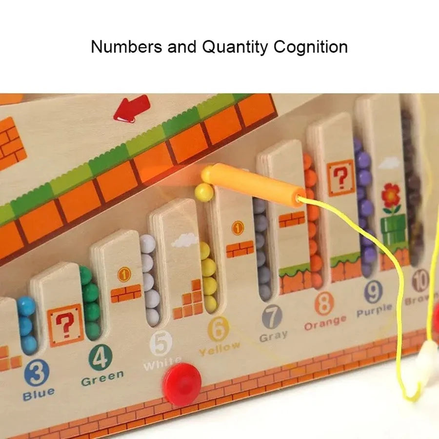 Wooden Magnetic Color & Number Maze Board