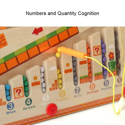 Wooden Magnetic Color & Number Maze Board