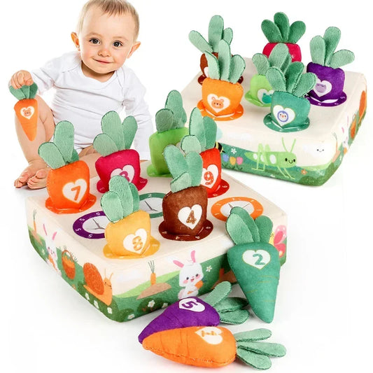 Pull Carrot Plush Toy Set (Carrot Harvest Matching Game)