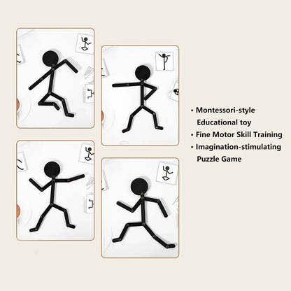 Montessori Wooden Pose Puzzle – Hand-Eye Coordination Toy for Kids
