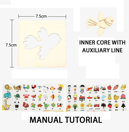 Wooden Drawing Stencils Kit for Kids