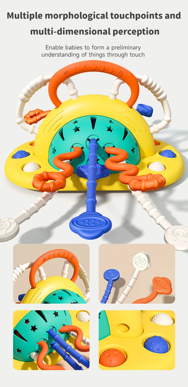 Montessori Baby Sensory Pull String Suction Toy for High Chair & Table