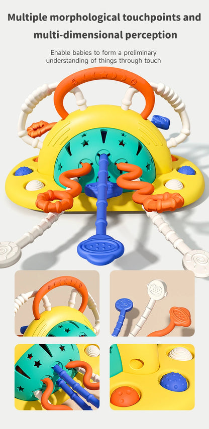 Montessori Baby Sensory Pull String Suction Toy for High Chair & Table