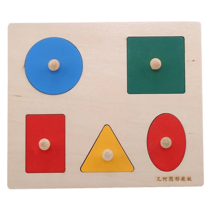 Wooden Geometric Shape Sorting Puzzle Board