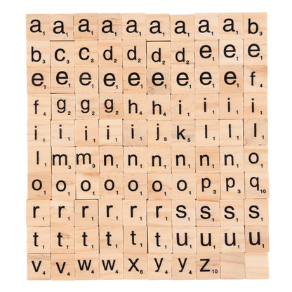 Montessori Wooden Alphabet Tiles for Toddlers | 100-Piece Spelling Game Set