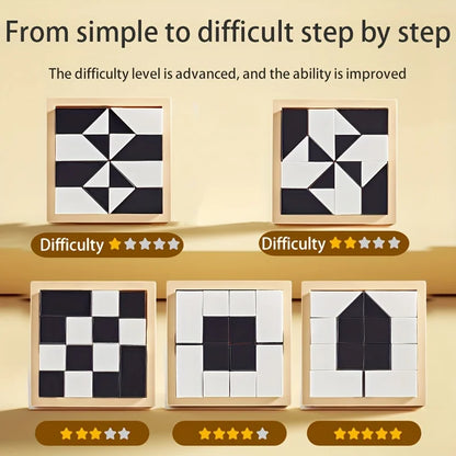 Montessori Logic Block Puzzle Toy for Kids | 120 Challenges to Train Focus & Thinking