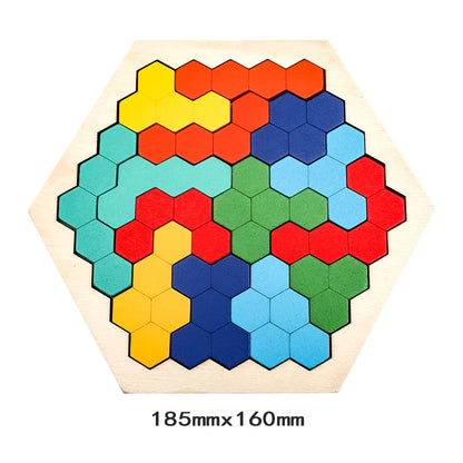 Wooden Hexagon Brain Teaser Puzzle for Kids & Adults