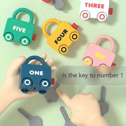 Montessori Lock and Key Number Toy for 3–6 Year Olds