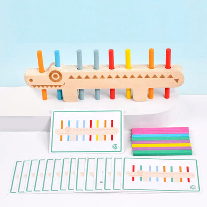 Montessori Wooden Toy Color Matching Games Puzzle Learning Set (Fine Motor + Math)