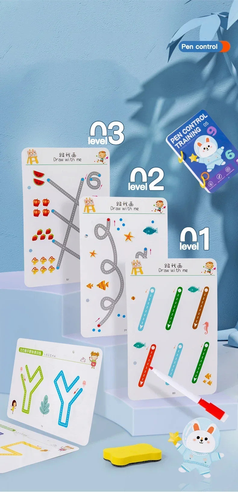 Reusable Pen Control Tracing Workbook