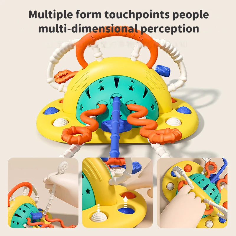 Montessori Baby Sensory Pull String Suction Toy for High Chair & Table