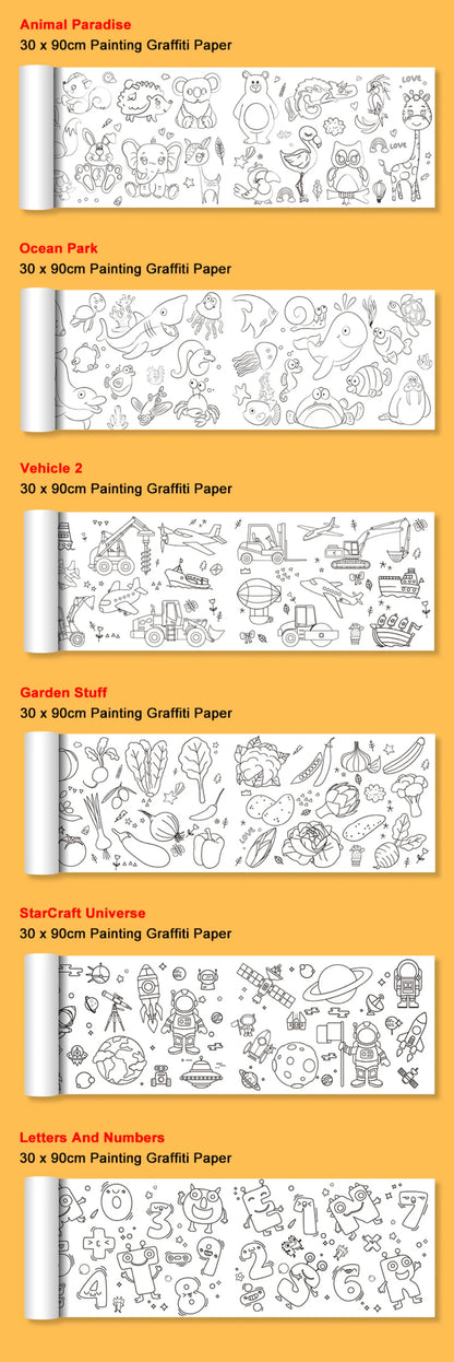 Coloring Paper Roll for Kids | Fun Graffiti & DIY Drawing Activity