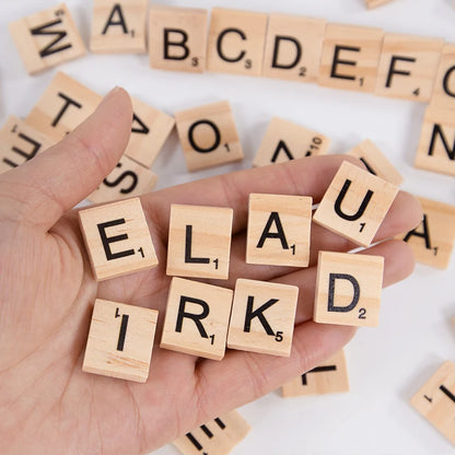 Montessori Wooden Alphabet Tiles for Toddlers | 100-Piece Spelling Game Set