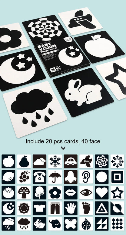 Baby Visual Stimulation Cards – High-Contrast, Age-Staged