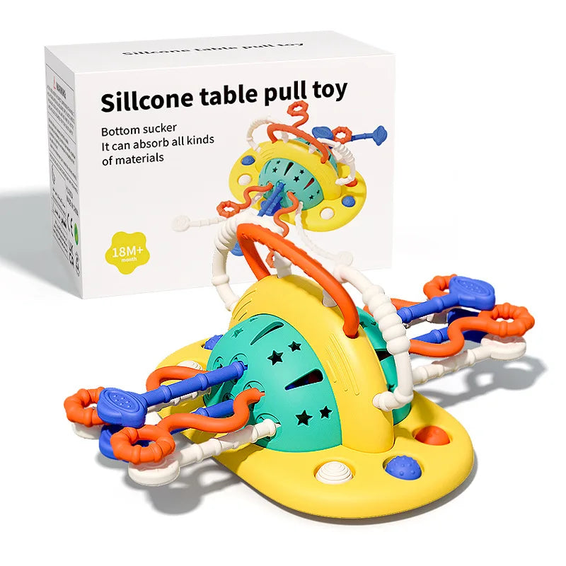 Montessori Baby Sensory Pull String Suction Toy for High Chair & Table