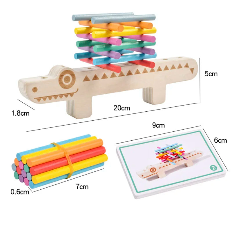Montessori Wooden Toy Color Matching Games Puzzle Learning Set (Fine Motor + Math)