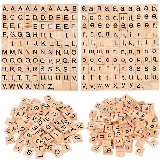 Montessori Wooden Alphabet Tiles for Toddlers | 100-Piece Spelling Game Set