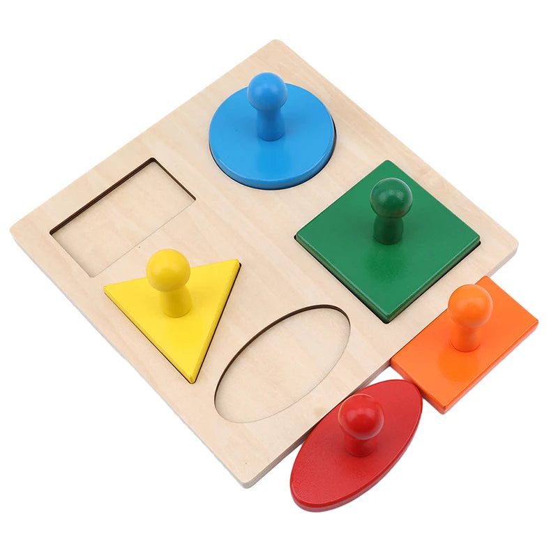 Wooden Geometric Shape Sorting Puzzle Board