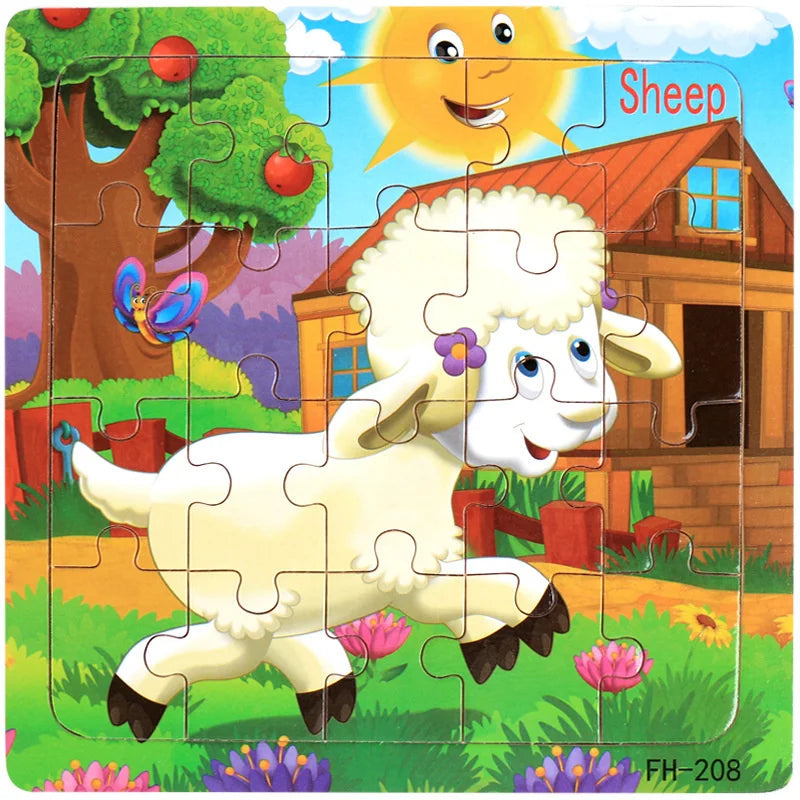 3D Wooden Puzzle Montessori Educational Toy