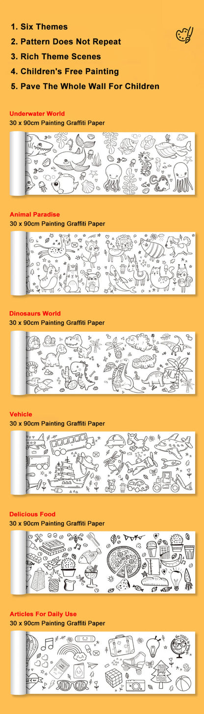 Coloring Paper Roll for Kids | Fun Graffiti & DIY Drawing Activity