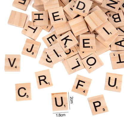 Montessori Wooden Alphabet Tiles for Toddlers | 100-Piece Spelling Game Set