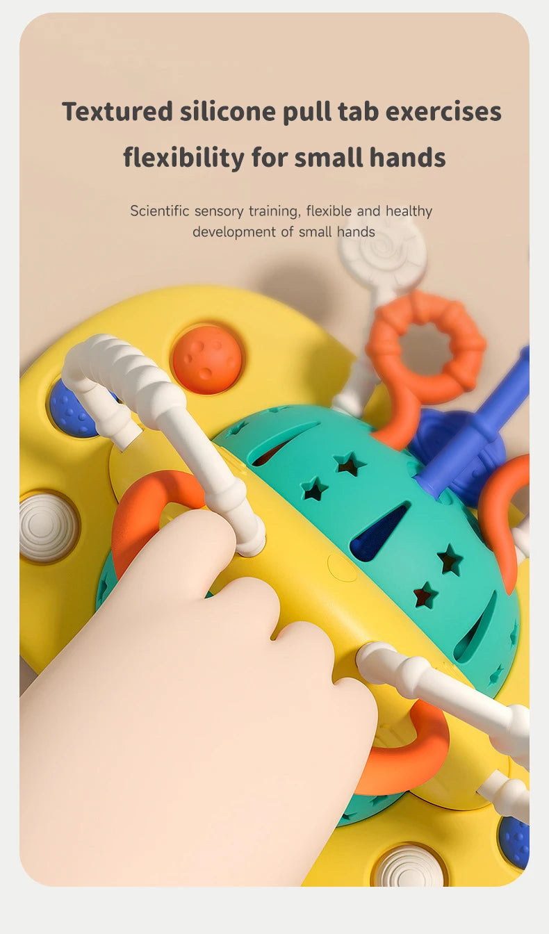 Montessori Baby Sensory Pull String Suction Toy for High Chair & Table