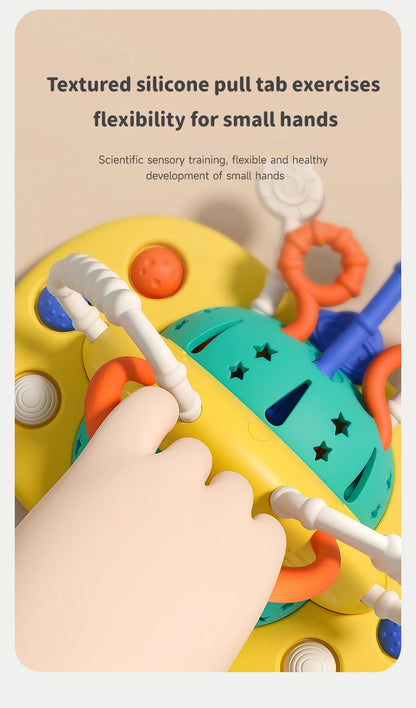 Montessori Baby Sensory Pull String Suction Toy for High Chair & Table