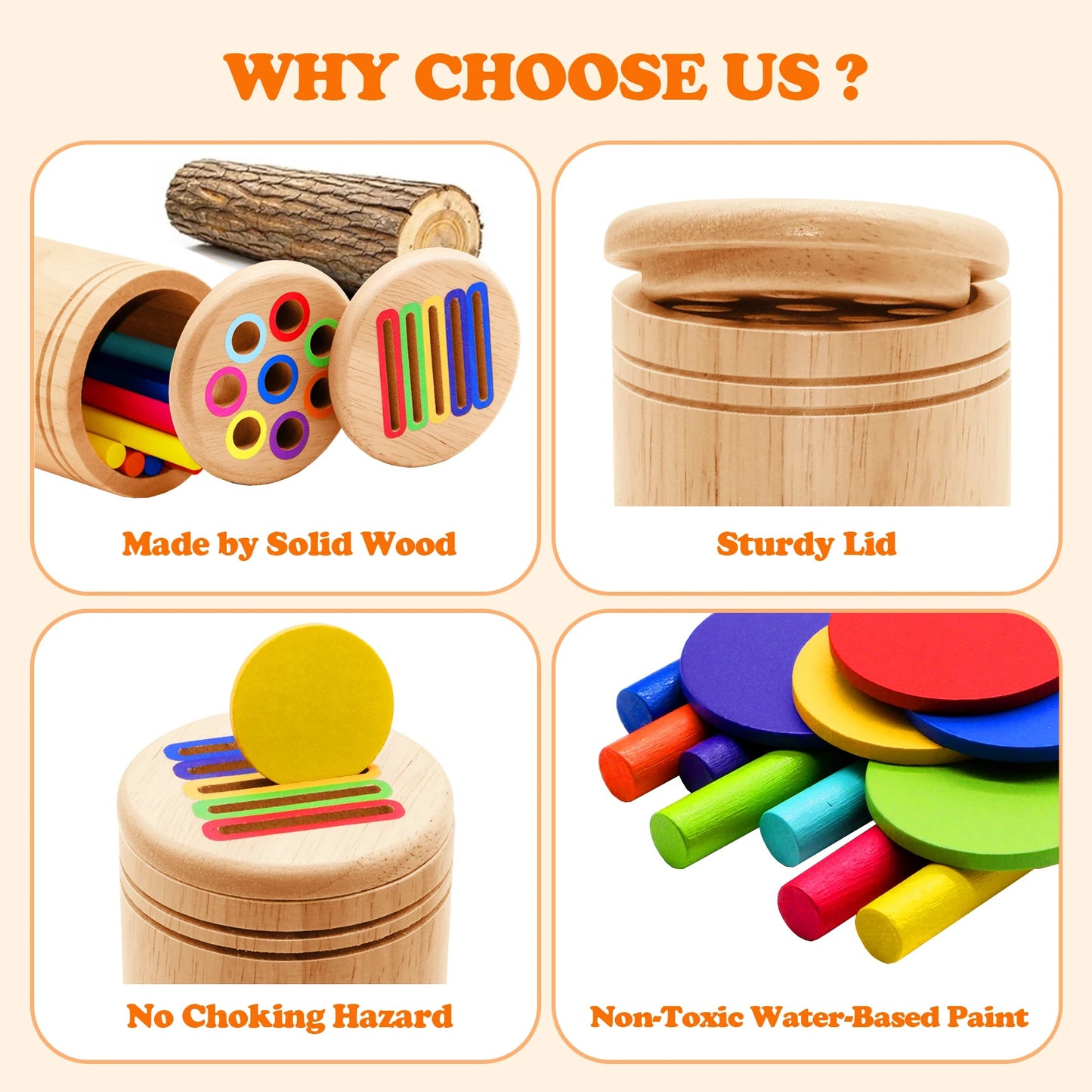 Wooden Fine Motor Skills Toy for Toddlers