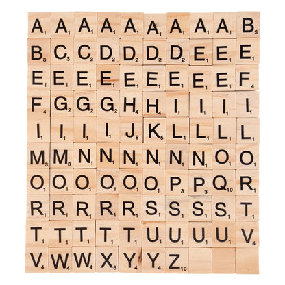 Montessori Wooden Alphabet Tiles for Toddlers | 100-Piece Spelling Game Set