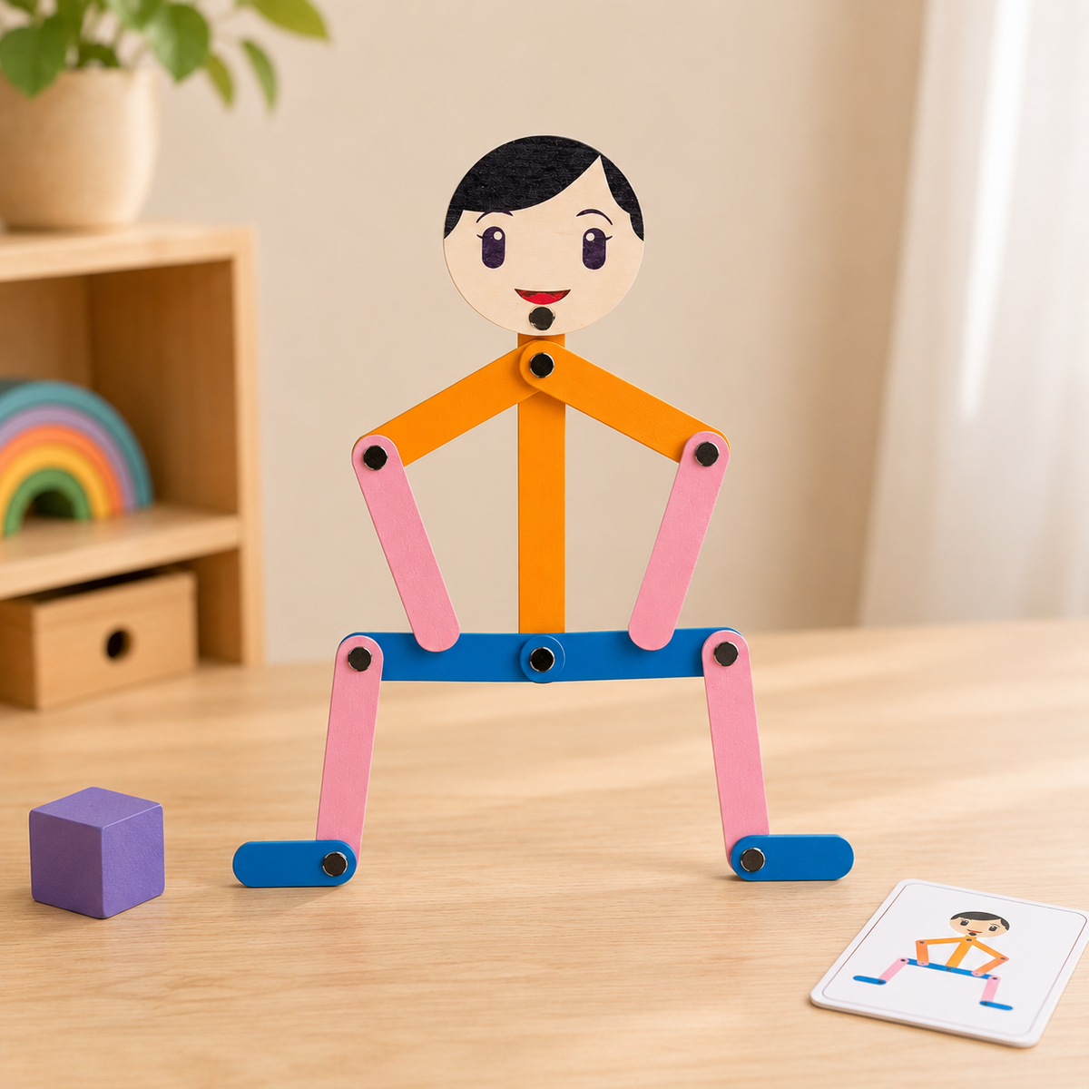 Stick Figure Pose Puzzle: A Reusable Articulated Figure and Pose Card Set for Tabletop Play