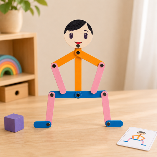 Stick Figure Pose Puzzle: A Reusable Articulated Figure and Pose Card Set for Tabletop Play