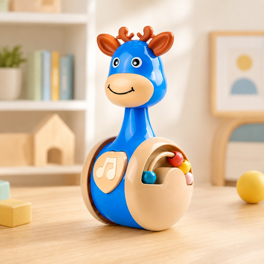 Fawn Tumbler Toy: A Compact Rolling Bead Toy with Push-and-Shake Play