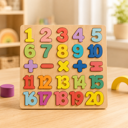 Wooden Alphabet and Number Puzzle: A Simple Pick-and-Place Matching Board