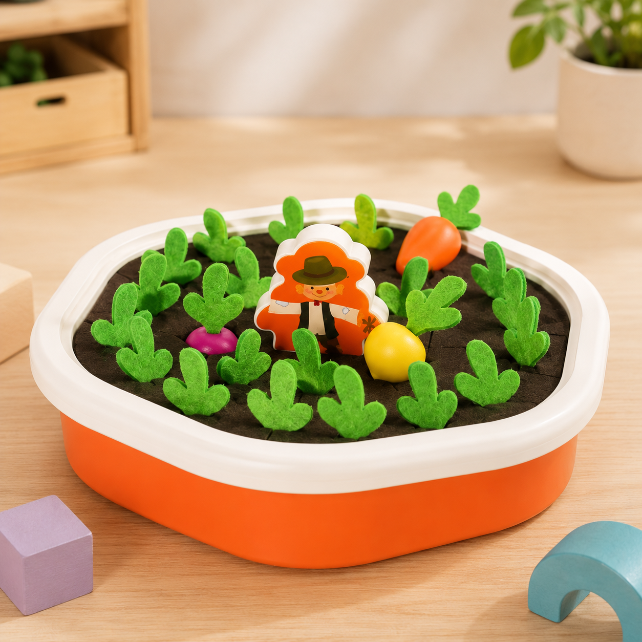 Carrot Pulling Toy: A Tabletop Pull-and-Match Game with Removable Root Pieces